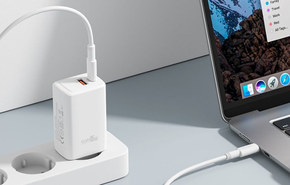 Ładowarka sieciowa XO CE17, 65W, 1x USB-C, 1x USB-A