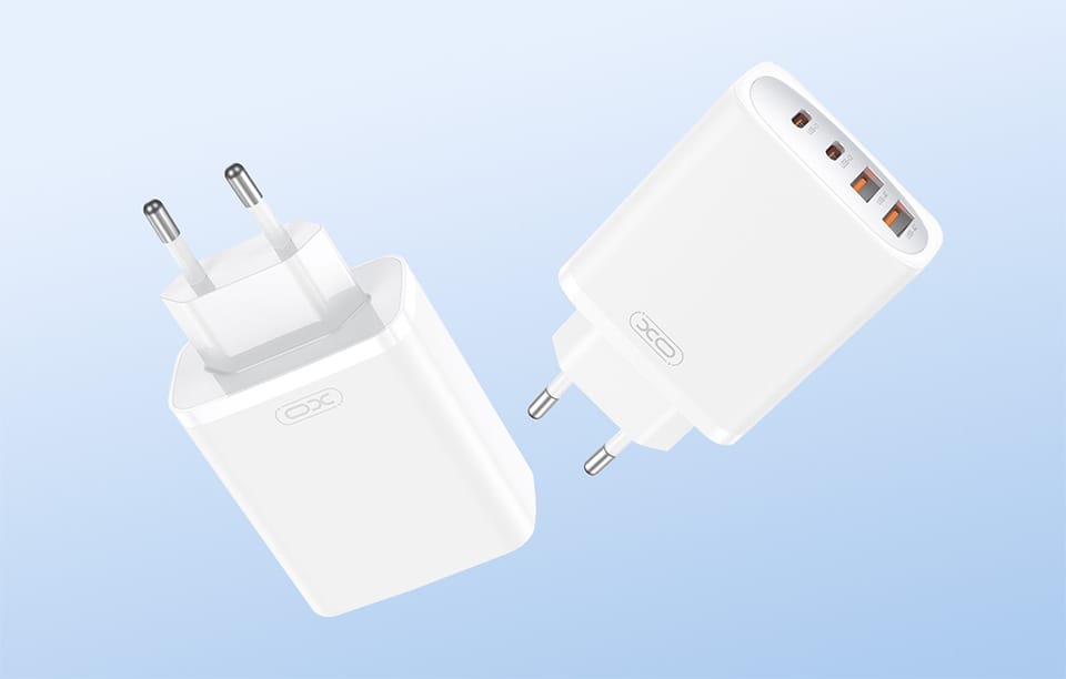 Ładowarka sieciowa XO CE22, 45W, GaN, 2x USB-C, 2x USB-A