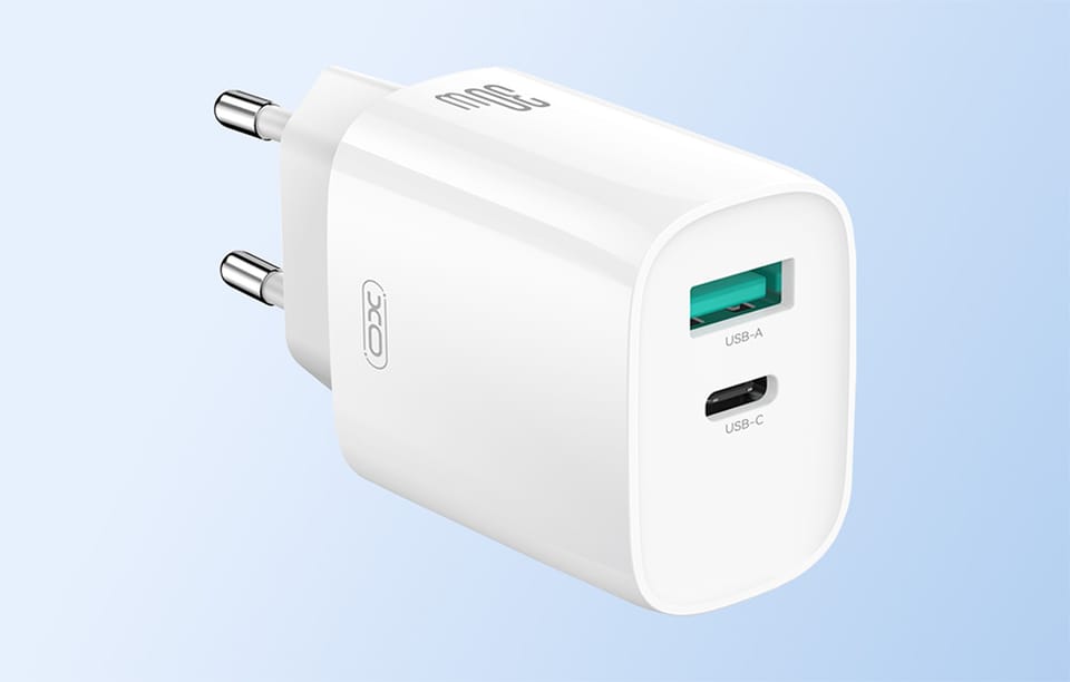 Ładowarka sieciowa XO CE30, 30W, 1x USB-C, 1x USB-A