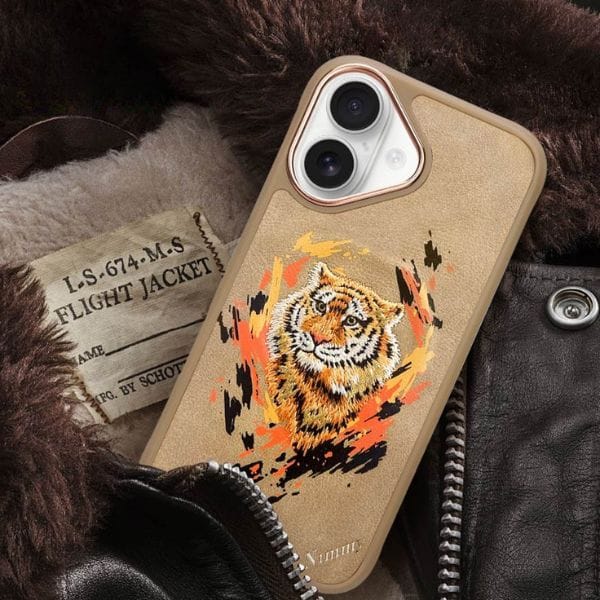 Etui Nimmy Tygrys MagSafe do iPhone 16   Pro jasnobrązowy