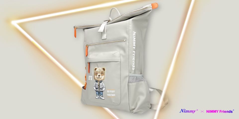 Plecak Nimmy Cool&Cute 2.0 Bear do       laptopa szary