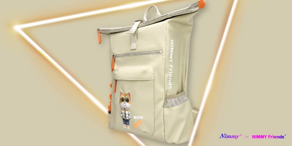 Plecak Nimmy Cool&Cute 2.0 Cat do        laptopa khaki