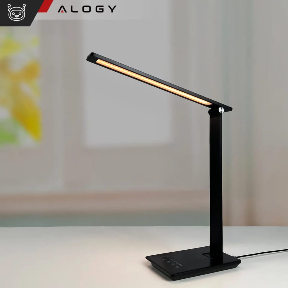 Lampka biurkowa LED składana Alogy Desk LED Lamp z gniazdem USB z możliwością ładowania Czarna