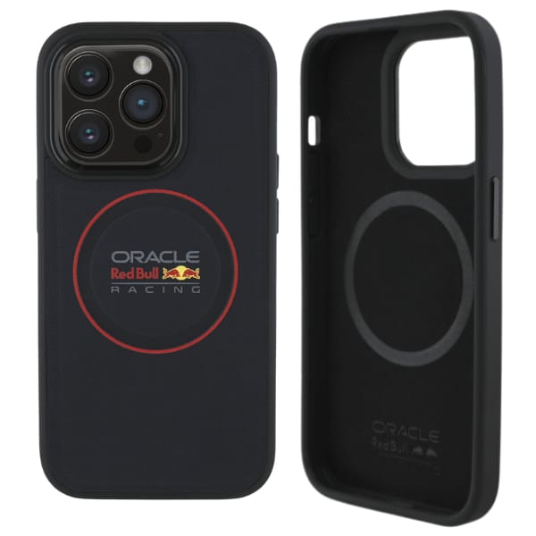 Red Bull RBHMP14L24PUILVR iPhone 14 Pro  6.1" hardcase granatowy/navy Leather Red Ring MagSafe