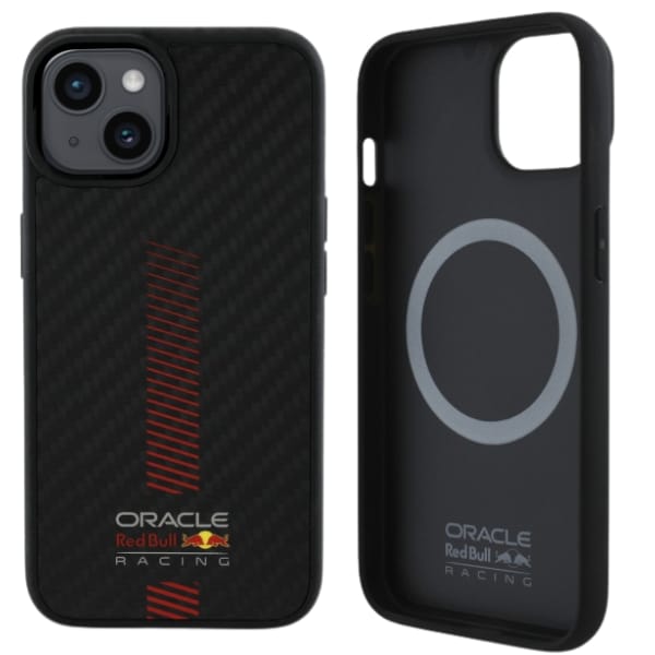 Red Bull RBHMP14S24CFGSMK iPhone 14 6.1" hardcase czarny/black Carbon Fiber Power Bar MagSafe