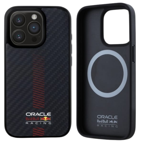 Red Bull RBHMP15X24CFGSMK iPhone 15 Pro  Max 6.7" hardcase czarny/black Carbon Fiber Power Bar MagSafe
