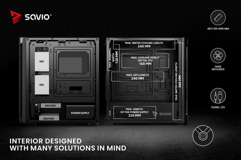 Computer case Shadow X2 SAVIO