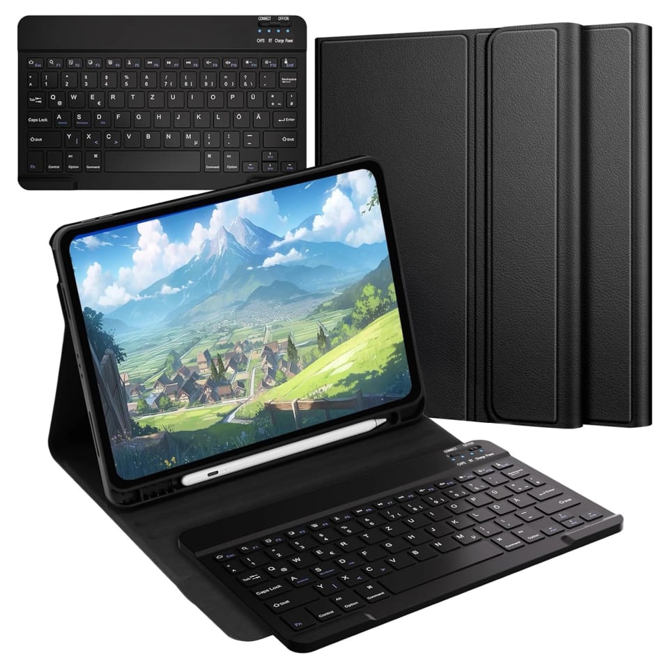 Etui ochronne z klawiaturą do Apple iPad Pro 11" M4 2024 Alogy Keyboard case z miejscem na rysik klawiatura Bluetooth czarne