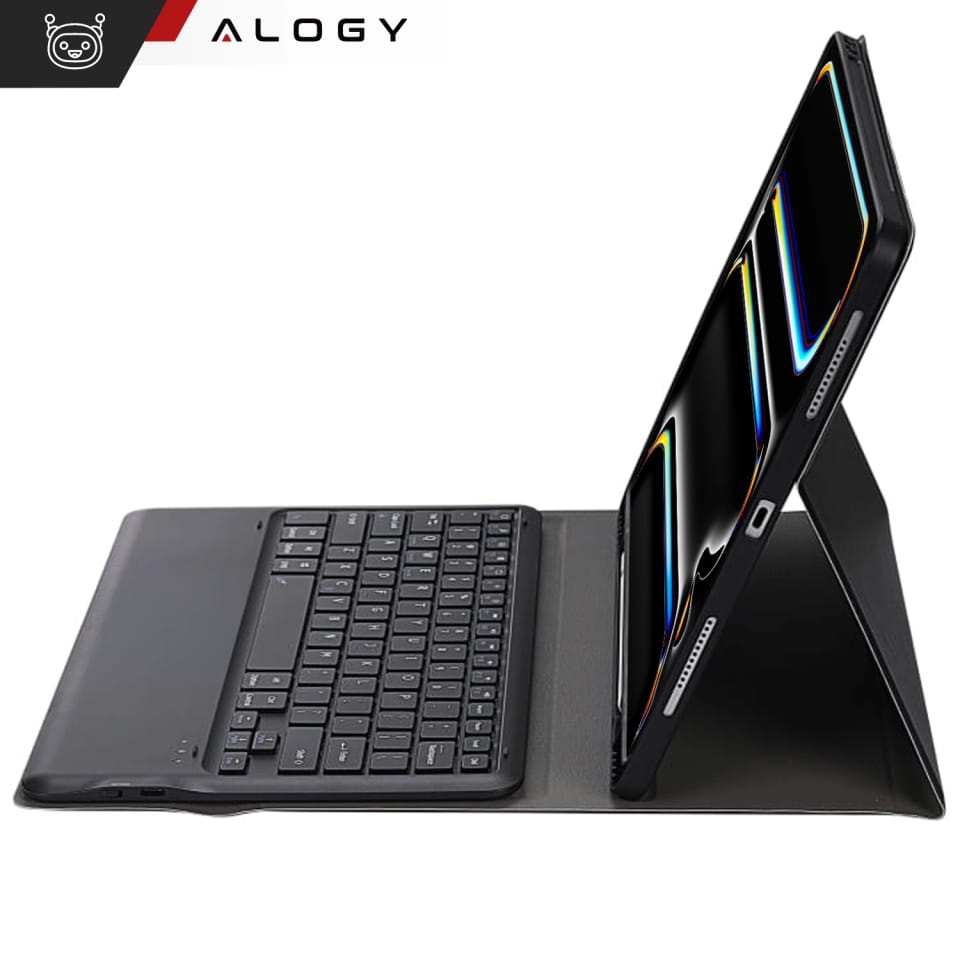 Etui ochronne z klawiaturą do Apple iPad Pro 13" M4 2024 7gen Alogy Keyboard case z miejscem na rysik klawiatura Bluetooth czarne