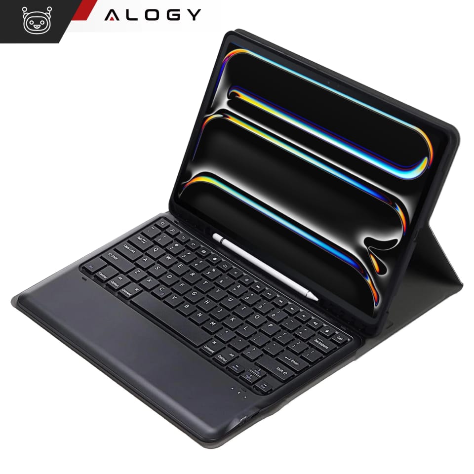 Etui ochronne z klawiaturą do Apple iPad Pro 13" M4 2024 7gen Alogy Keyboard case z miejscem na rysik klawiatura Bluetooth czarne