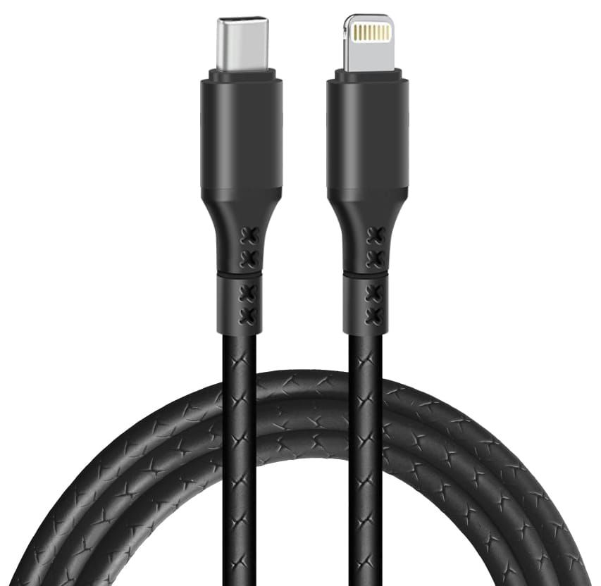 Wzmocniony kabel Ampere USB typ-C Lightning (1.5m, czarny)