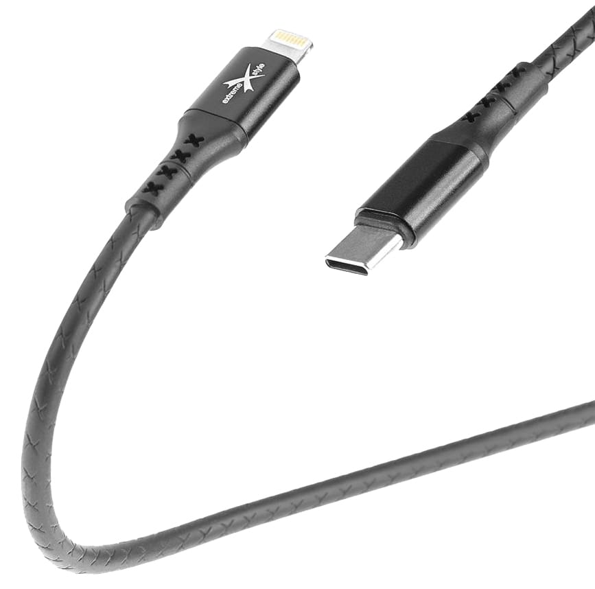 Wzmocniony kabel Ampere USB typ-C Lightning (1.5m, czarny)