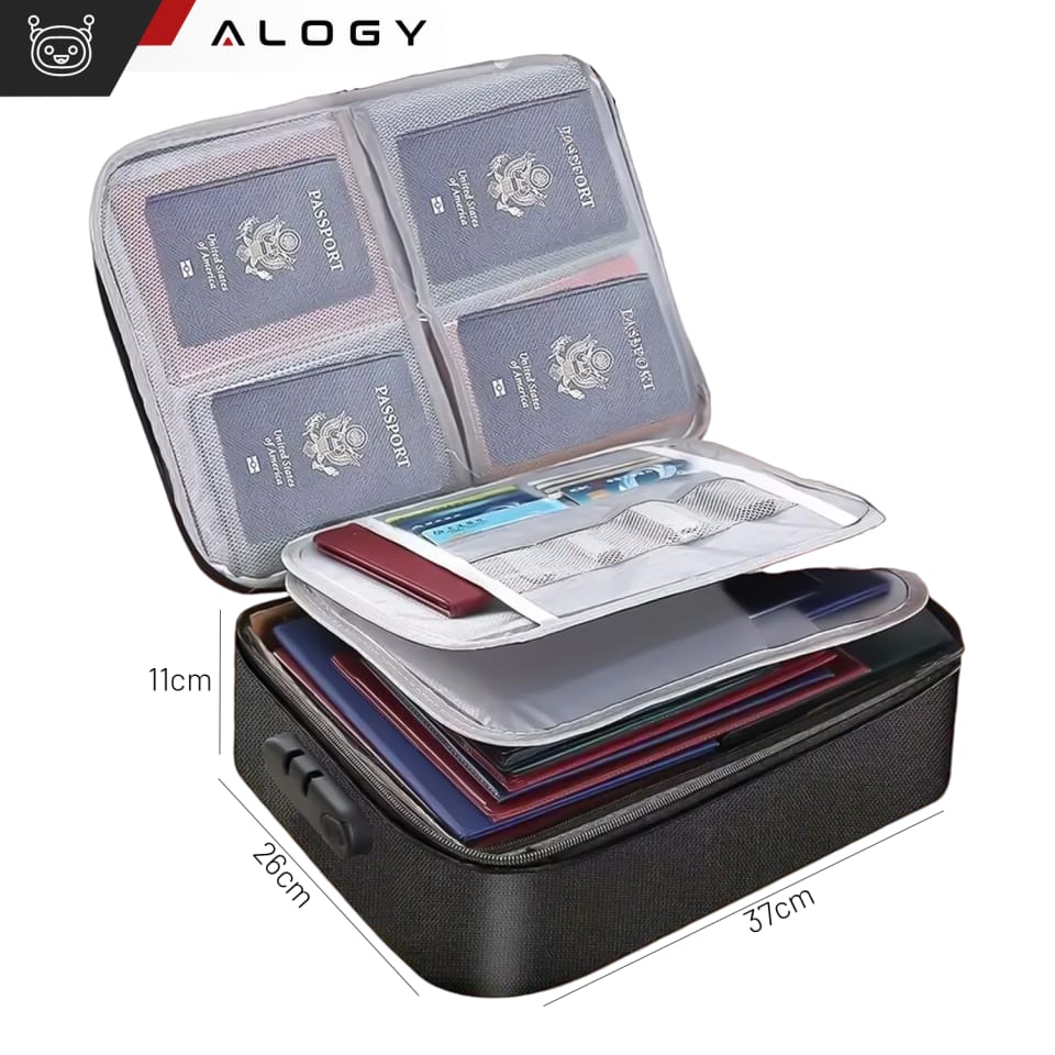 Walizka torba podróżna Alogy Bag for Documents with Number Lock - 37x11x27cm Czarna