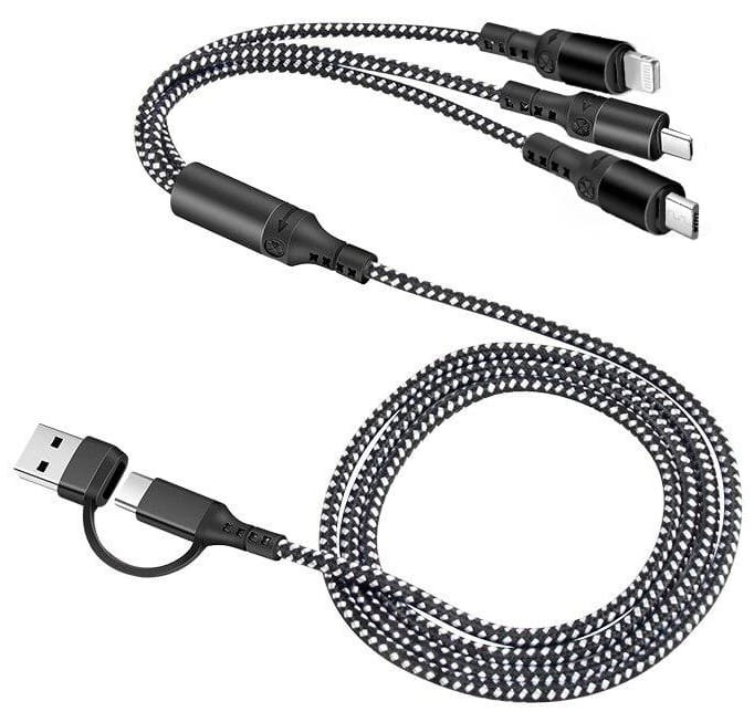 Uniwersalny kabel 5w1 eXtremestyle Ampere 1.2 m oplot