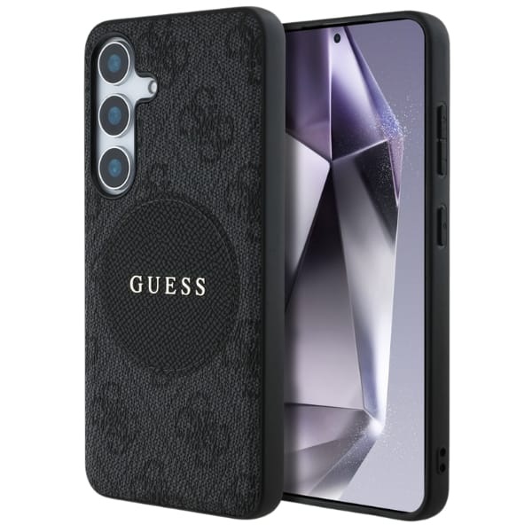 Etui Guess 4G Round Patch Classic Logo   MagSafe do Samsung Galaxy S25 czarny