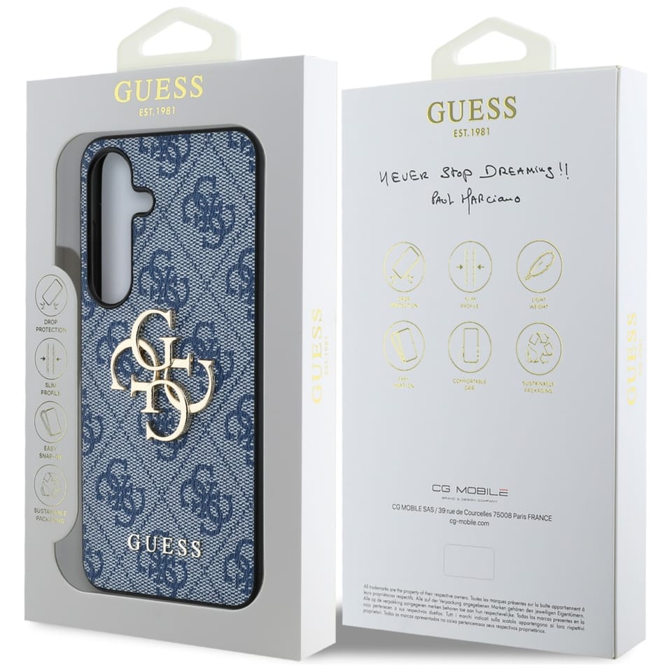 Etui Guess Big 4G Logo Classic Logo do   Samsung Galaxy S25 niebieski
