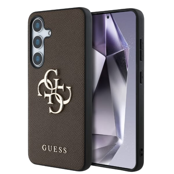 Etui Guess Grained Big 4G Logo Small     Classic Logo do Samsung Galaxy S25 brązowy