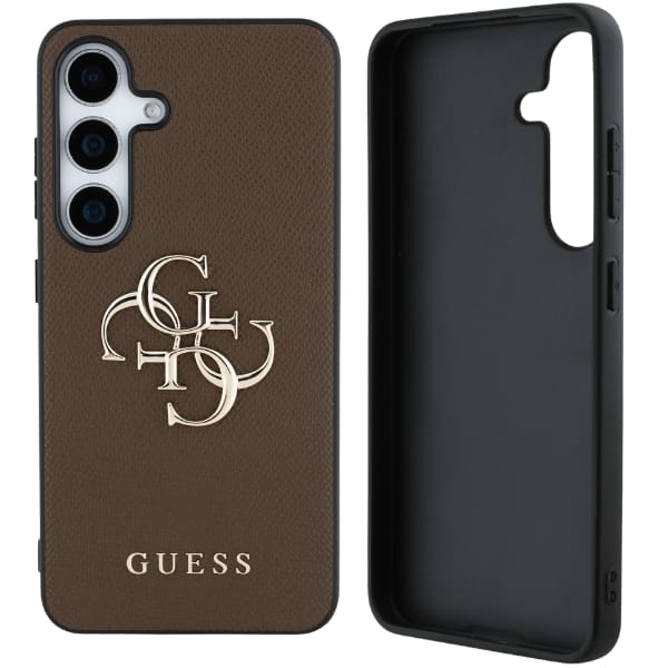 Etui Guess Grained Big 4G Logo Small     Classic Logo do Samsung Galaxy S25 brązowy