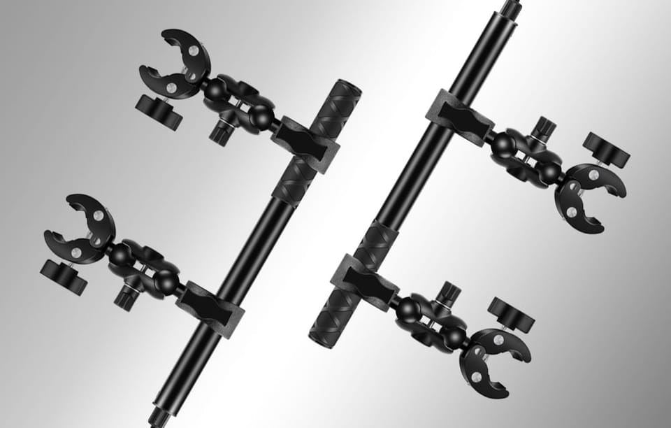 Uchwyt motocyklowy/rowerowy PULUZ z dwoma zaciskami i uchwytem selfie 150 cm