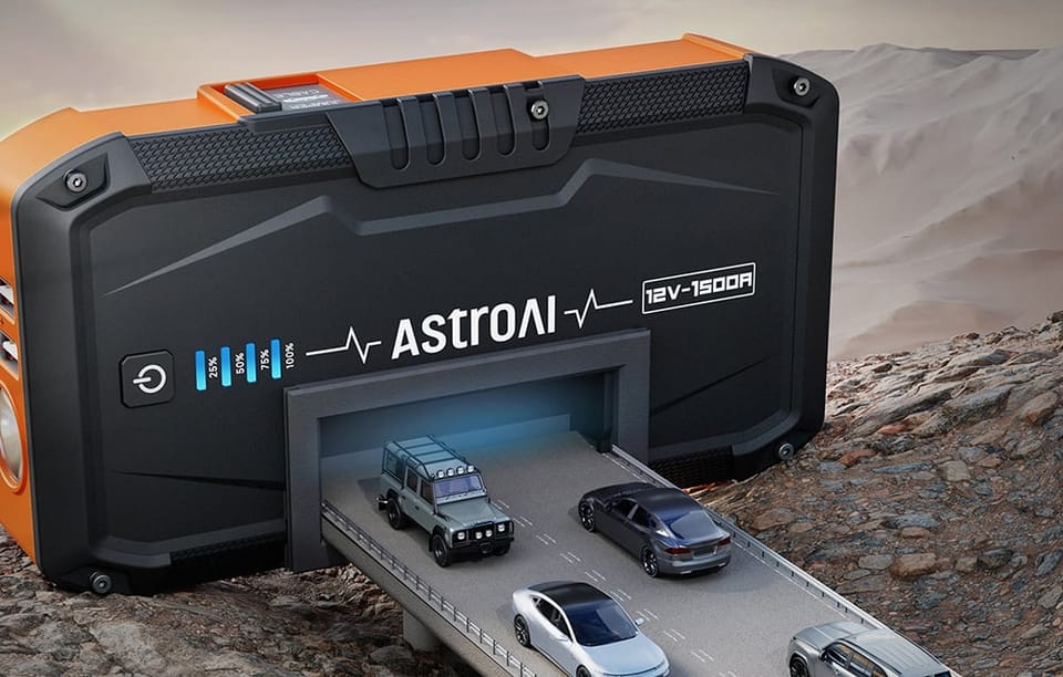 AstroAI S8 3w1: Jump starter 1500A + Powerbank 10000mAh + Światło awaryjne
