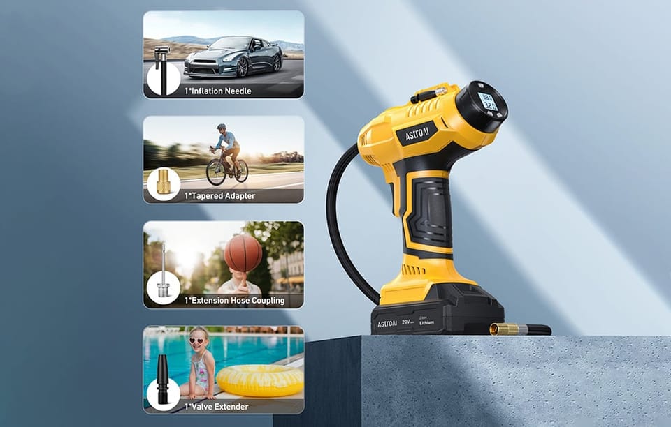Przenośny kompresor 12V AstroAI JY16P160-18 pompka 160PSI