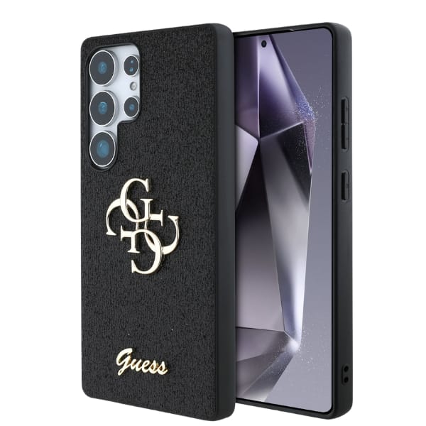 Etui Guess Fixed Glitter Big 4G Metal    Logo do Samsung Galaxy S25 Ultra czarny