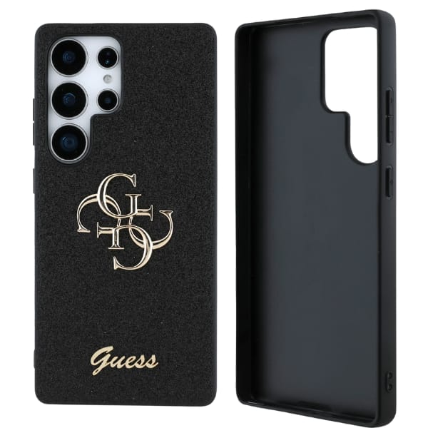 Etui Guess Fixed Glitter Big 4G Metal    Logo do Samsung Galaxy S25 Ultra czarny