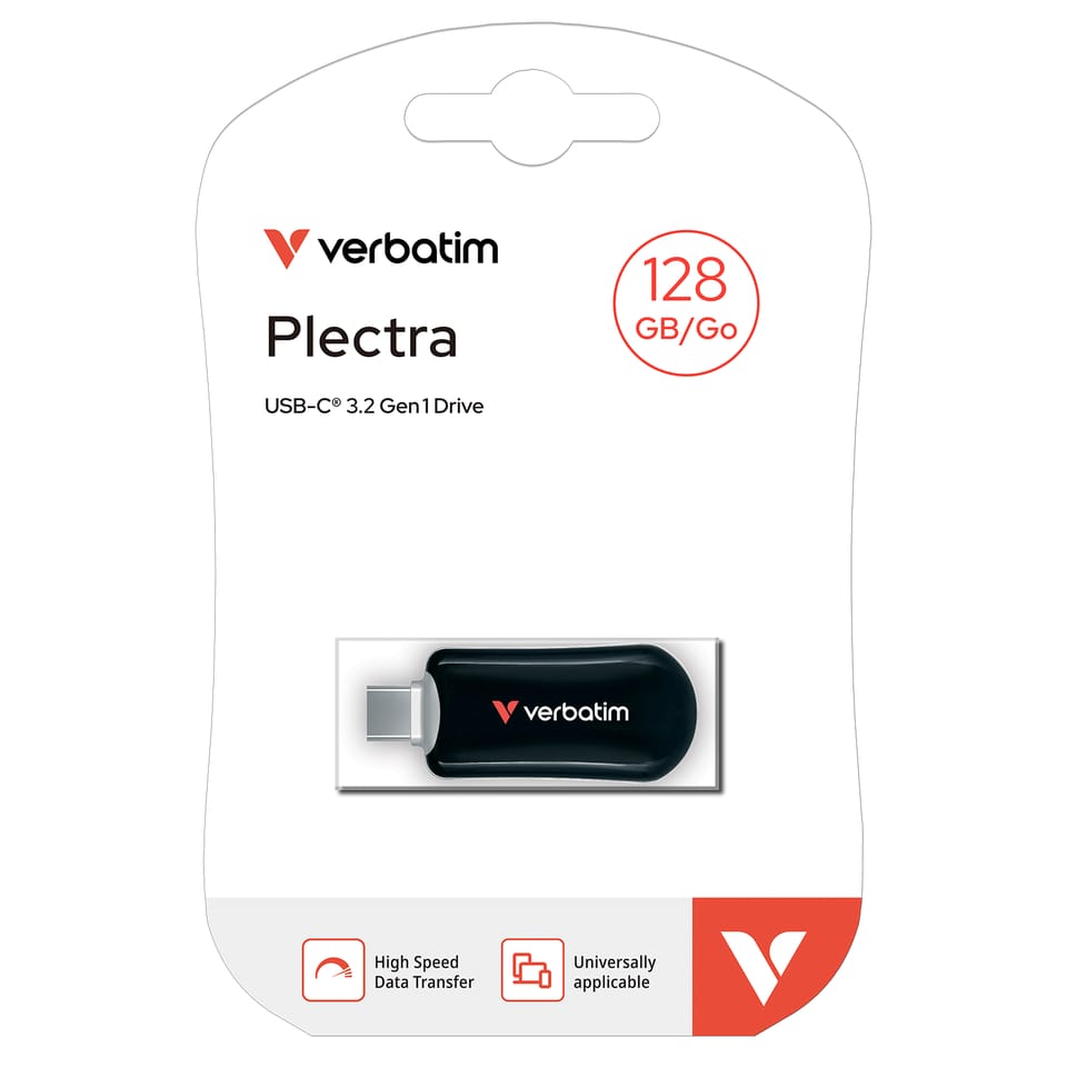 Pendrive Verbatim Plectra 128GB USB-C     czarny/black 30225