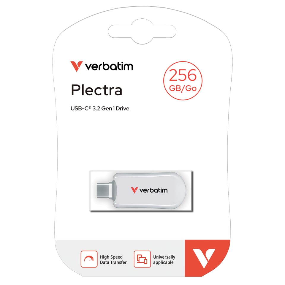 Pendrive Verbatim Plectra 256GB USB-C     biały/white 30230