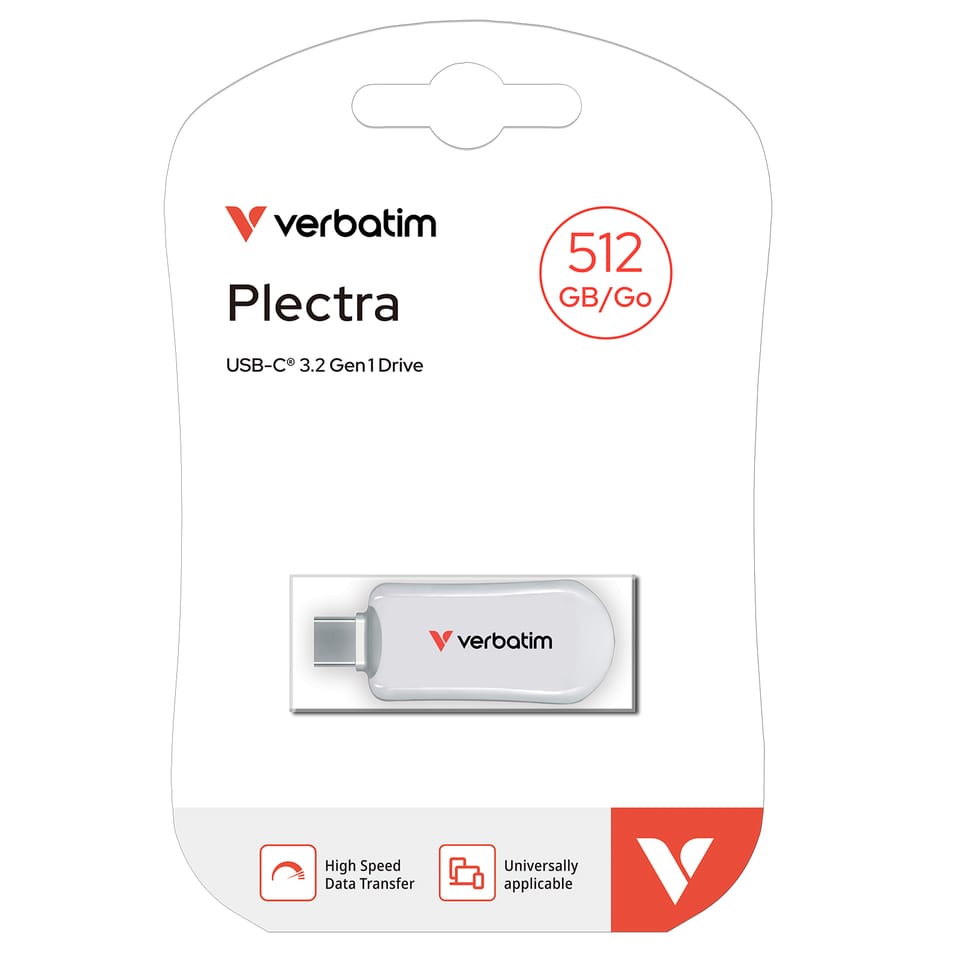 Pendrive Verbatim Plectra 512GB USB-C     biały/white 30231