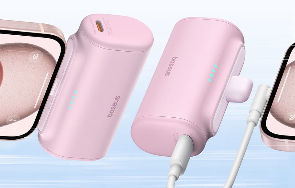 Powerbank Baseus Compact USB-C 5000mAh, 20W (różowy)