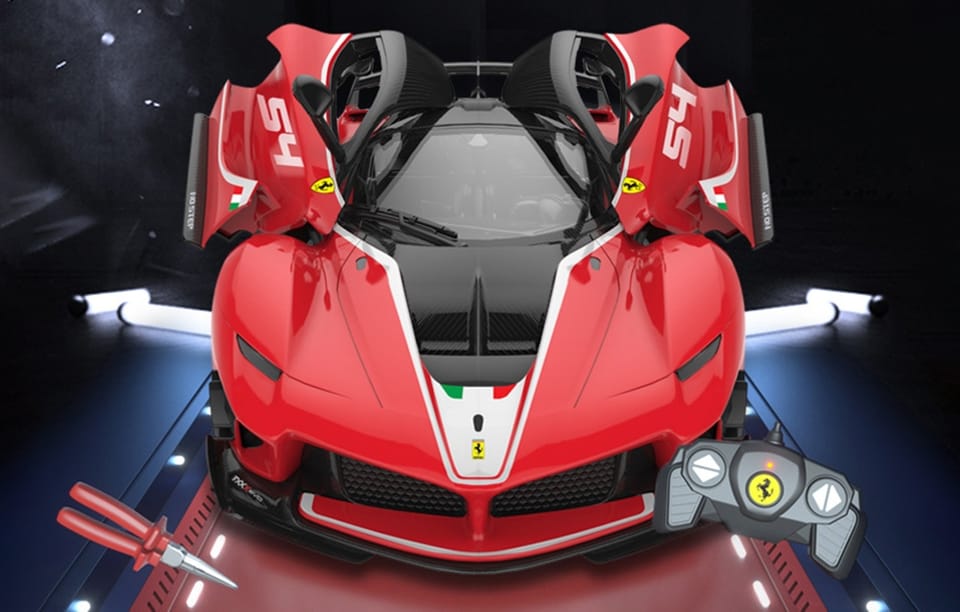 Samochód zdalnie sterowany RC RASTAR Ferrari 1:18 FXXK do samodzielnego złożenia (czerwony)