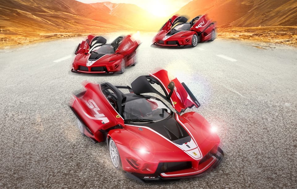 Samochód zdalnie sterowany RC RASTAR Ferrari 1:18 FXXK do samodzielnego złożenia (czerwony)