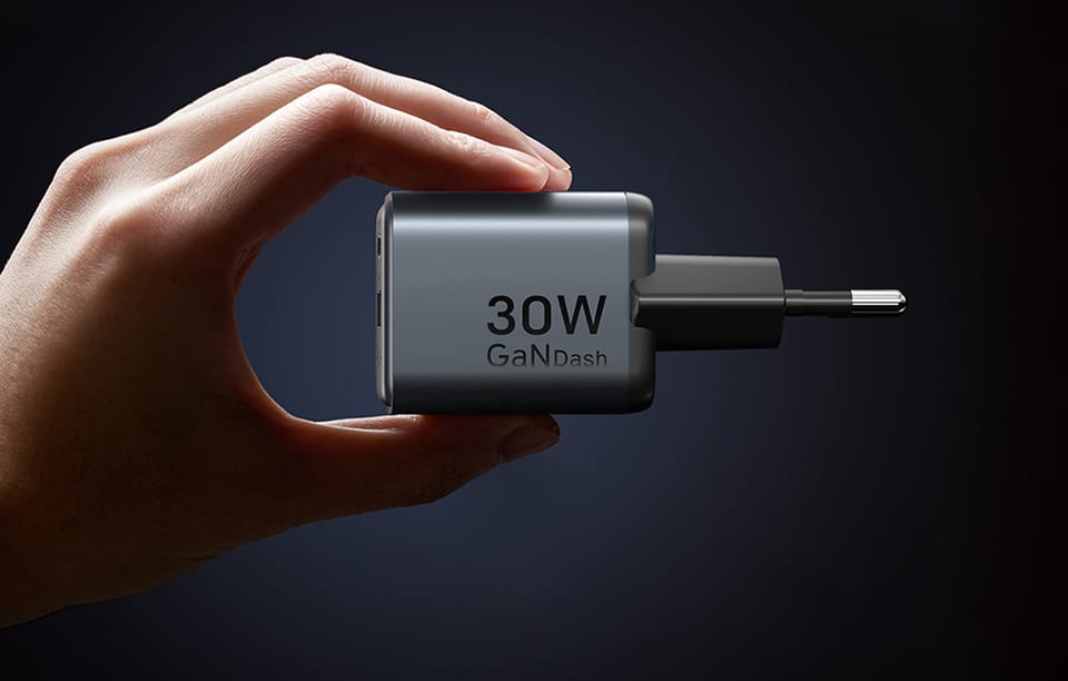 Ładowarka GaN Vention USB-C + USB-A 30W (Szara)