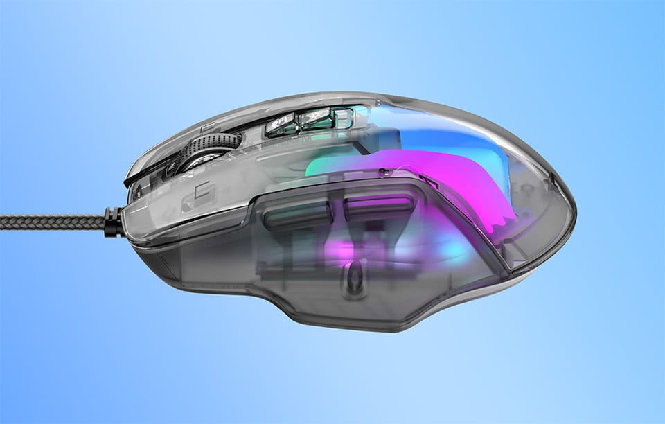 Przewodowa Mysz Gamingowa Havit MS1011SE RGB 7200 DPI Transparentna/Czarna