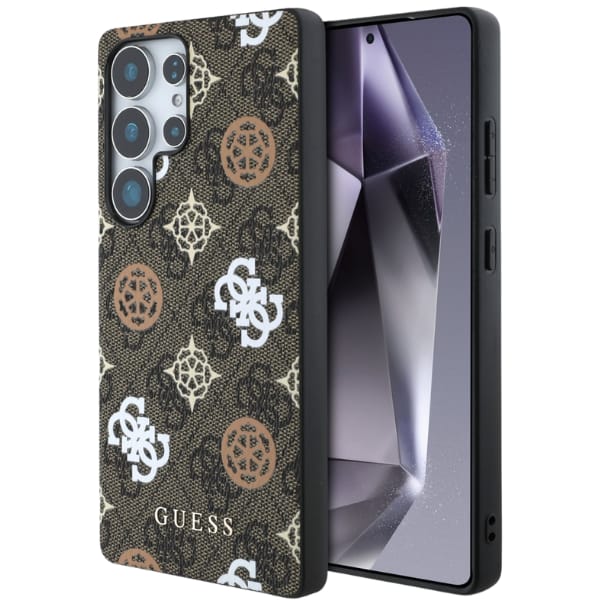 Etui Guess 4G Printed Colored Peony      Pattern MagSafe do Samsung Galaxy S25 Ultra brązowy