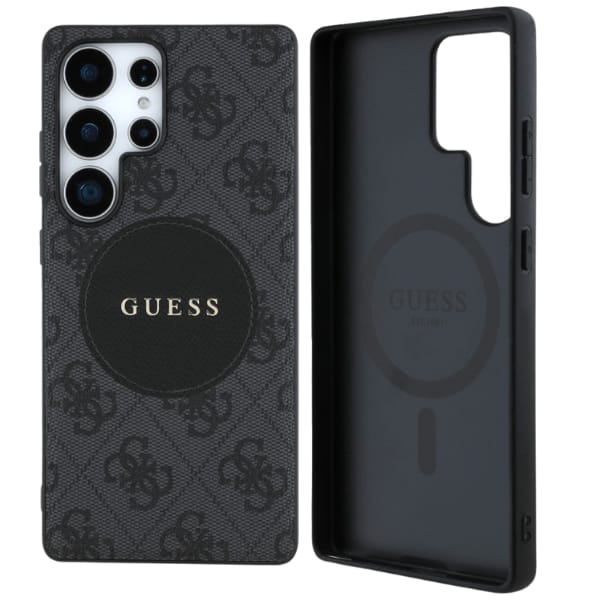 Etui Guess 4G Round Patch Classic Logo   MagSafe do Samsung Galaxy S25 Ultra czarny