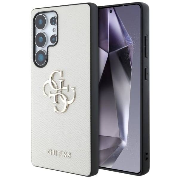 Etui Guess Grained Big 4G Logo Small     Classic Logo do Samsung Galaxy S25 Ultra beżowy