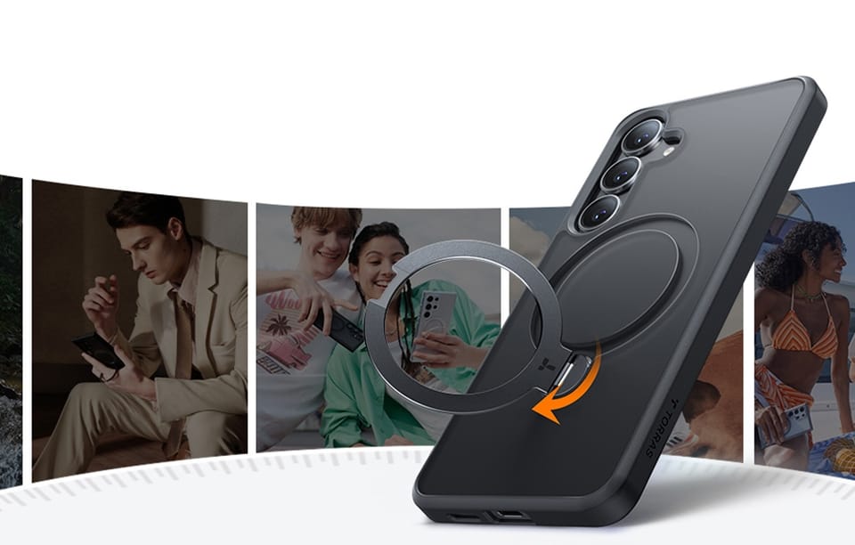 Etui do Samsung Galaxy S25 Czarny Torras Ostand Spin Series