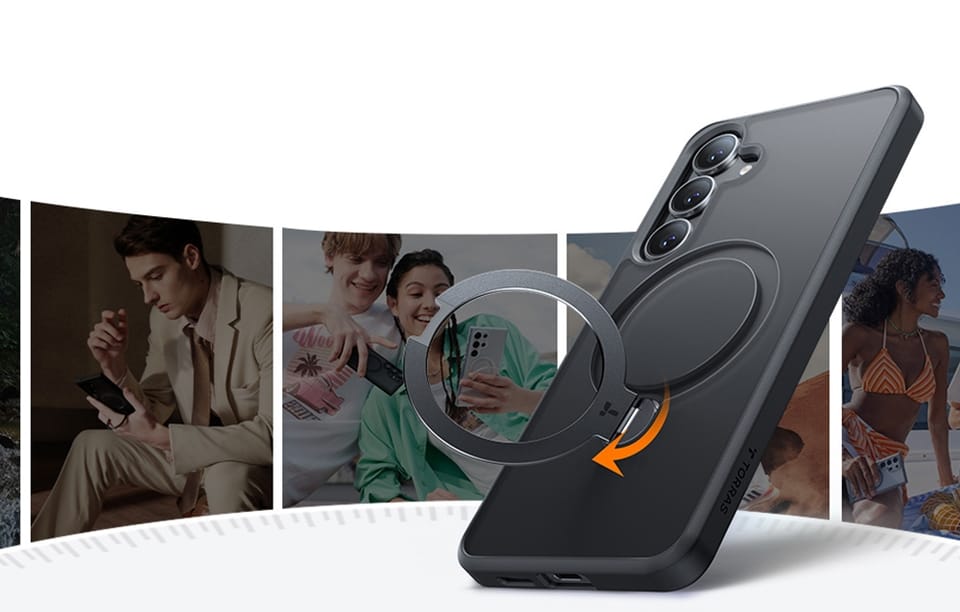 Etui do Samsung Galaxy S25+ Czarny Torras Ostand Spin Series