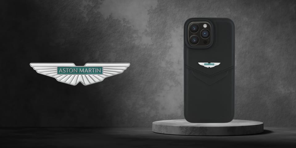 Etui Aston Martin HC Leather Victory     Design do iPhone 16 Pro Max czarny