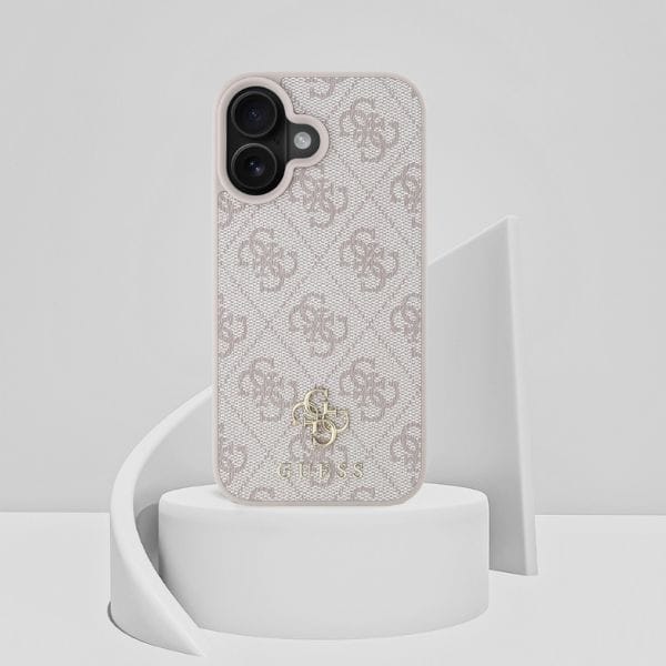 Etui Guess HC PU 4G Small 4G and Classic do iPhone 16 MagSafe różowy