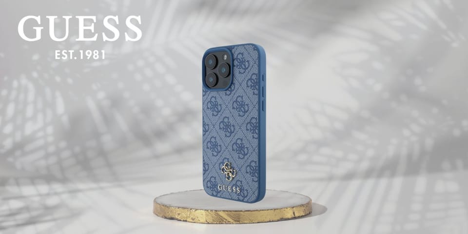 Etui Guess HC PU 4G Small 4G and Classic do iPhone 16 Pro Max MagSafe niebieski