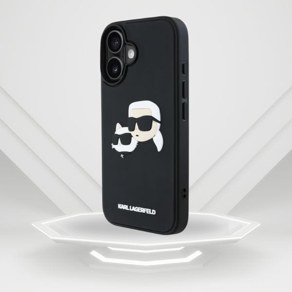 Etui Karl Lagerfeld HC 3D Rubber Double  Heads do iPhone 16 czarny