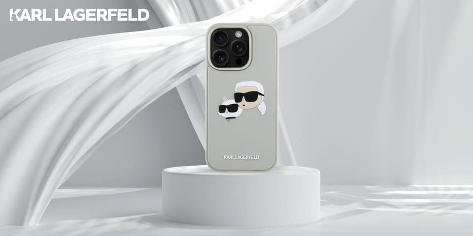 Etui Karl Lagerfeld HC 3D Rubber Double  Heads do iPhone 16 Pro Max beżowy