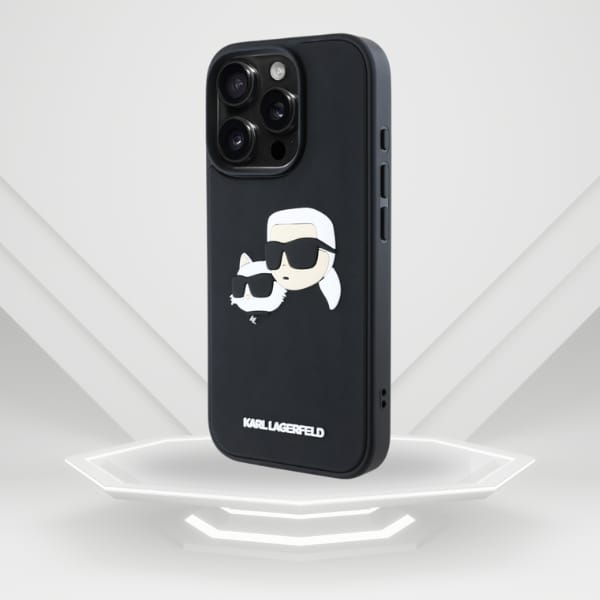 Etui Karl Lagerfeld HC 3D Rubber Double  Heads do iPhone 16 Pro czarny