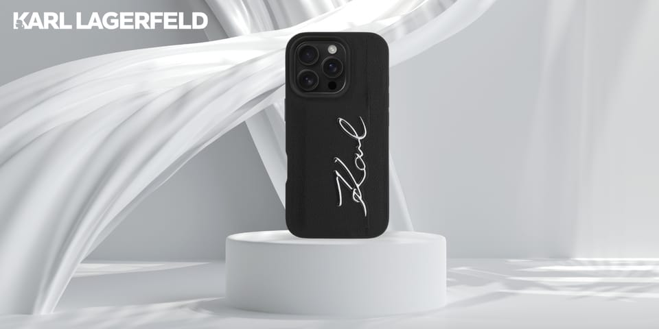 Etui Karl Lagerfeld HC Grained PU        Cardslot Metal Signature do iPhone 16 Pro czarny