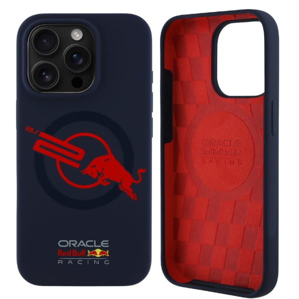 Etui Red Bull HC Silicone ORBR20 Logo     Red Lining do iPhone 15 Pro MagSafe granatowy