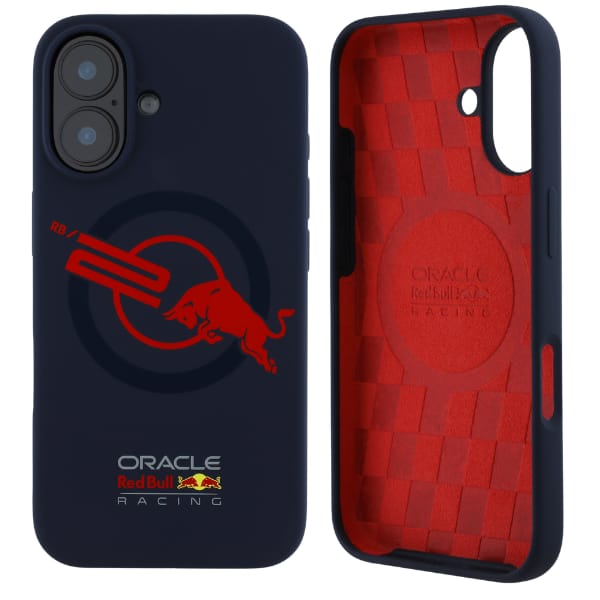 Etui Red Bull HC Silicone ORBR20 Logo    Red Lining do iPhone 16 MagSafe granatowy