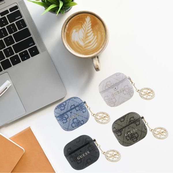 Etui Guess 4G Strass Charm do AirPods 4  czarny